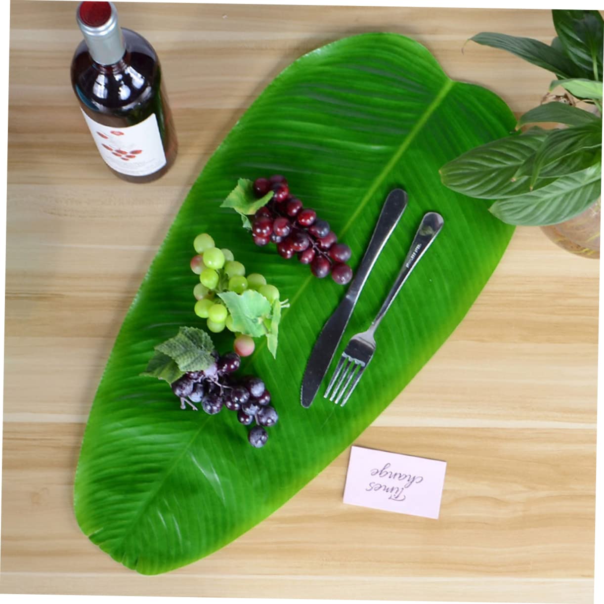 PRETYZOOM 3 Juegos Tapete De Mesa para El Hogar Manteles Individuales Y Posavasos Dorados Centros De Mesa De Palmeras Lugar Caminos De Mesa Tapete De Cocina Tela De Seda Green 5 Piezas * 3