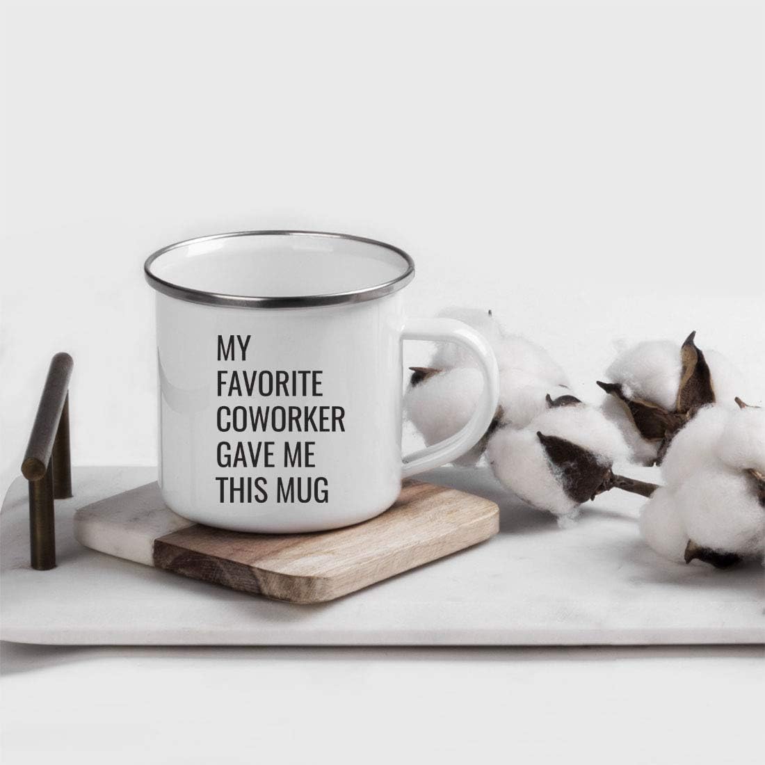 Andaz Press 11oz. Stainless Steel Funny Campfire Coffee Mug Gag Gift My Favorite Coworker Gave Me This Mug 1-Pack Birthday Christmas Metal Camping Cup Favorite Coworker Gifts Funny Gifts For Coworkers