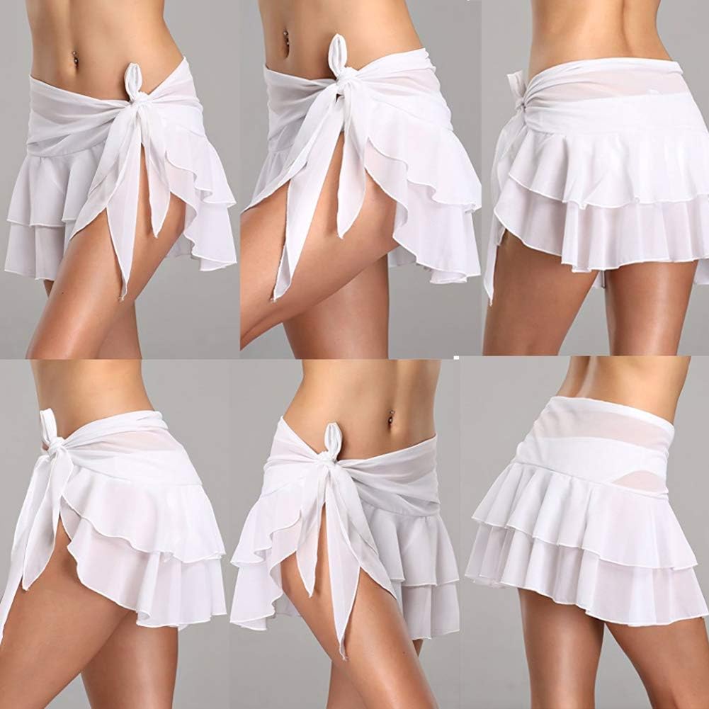 Sarong De Plage Pour Femme - En Mousseline De Soie - Maillot De Bain Court - Jupe Portefeuille Sexy - Paréos - Robe De Plage à Porter Sur Un Maillot