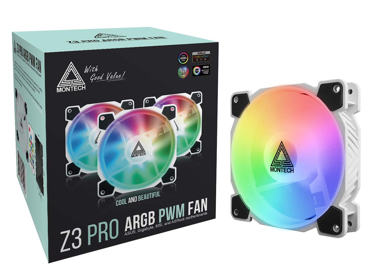 Buy Montech Z3 PRO Addressable RGB 120mm Fan, 3 Pack with Lighting