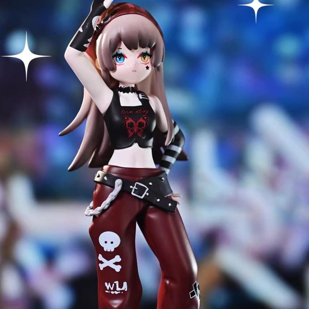 niannyyhouse Anime Blind Box Figur Sammelpuppen Haee Mädchen Musikshow Serie Niedliche Ornamente (6PCs)