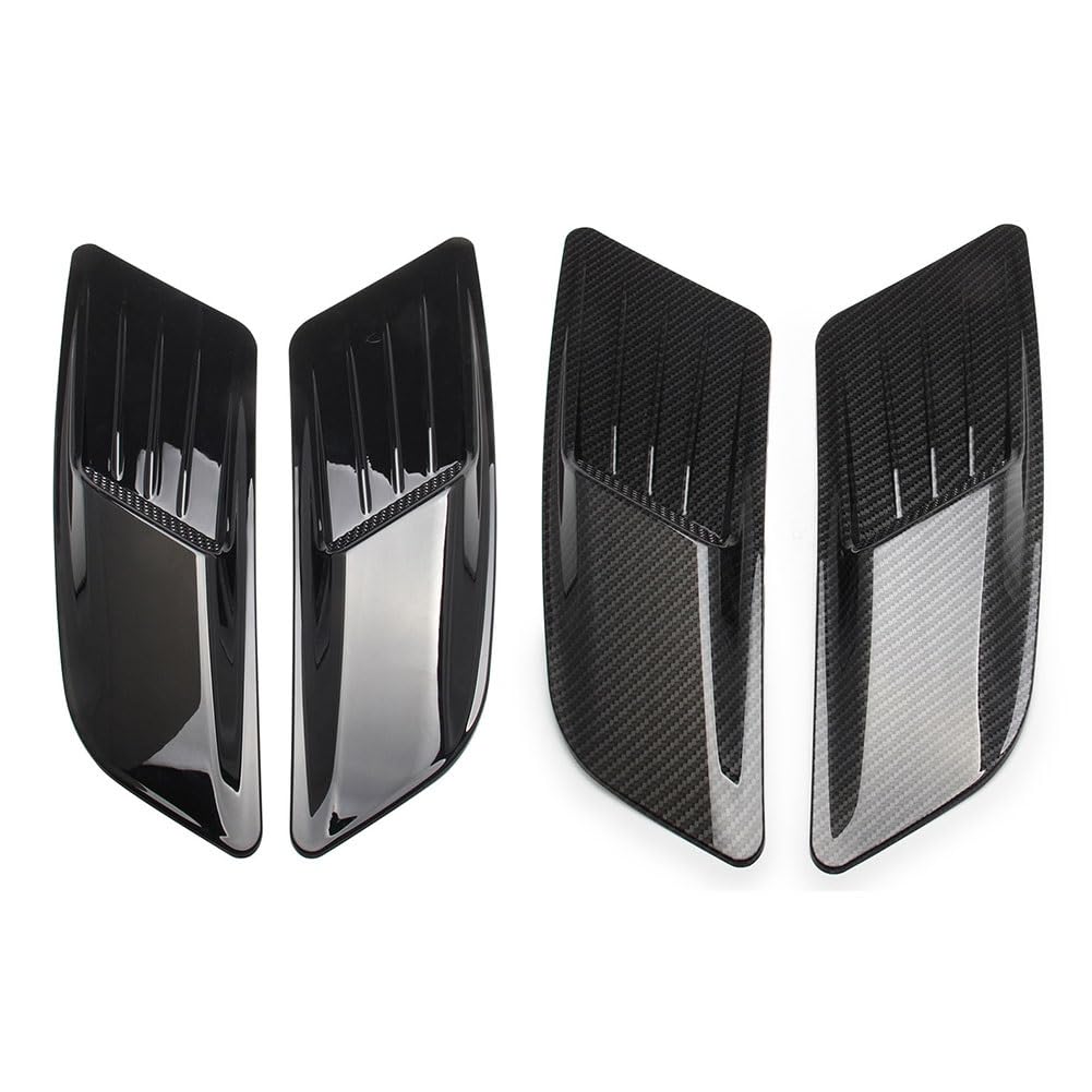 Przednia Maska Samochodu Wykończenie Wlotu Powietrza Scoop Vent Guards Splitter Dekoracyjne Dla Forda Dla Mustanga 2015 2016 2017(Carbon fiber pattern)