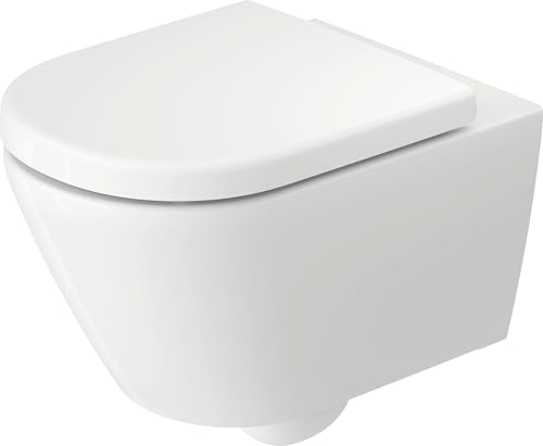 WC suspendu Duravit D-Code, base de charnière prémontée, fixation cachée, chasse d'eau basse, rimless, 370x540x360mm, blanc brillant, 29030900212