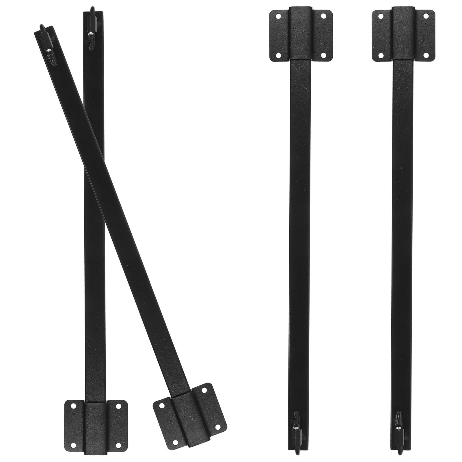 Poste Colgante para Luces de Cadena Exterior, Hierro Negro Ajustable