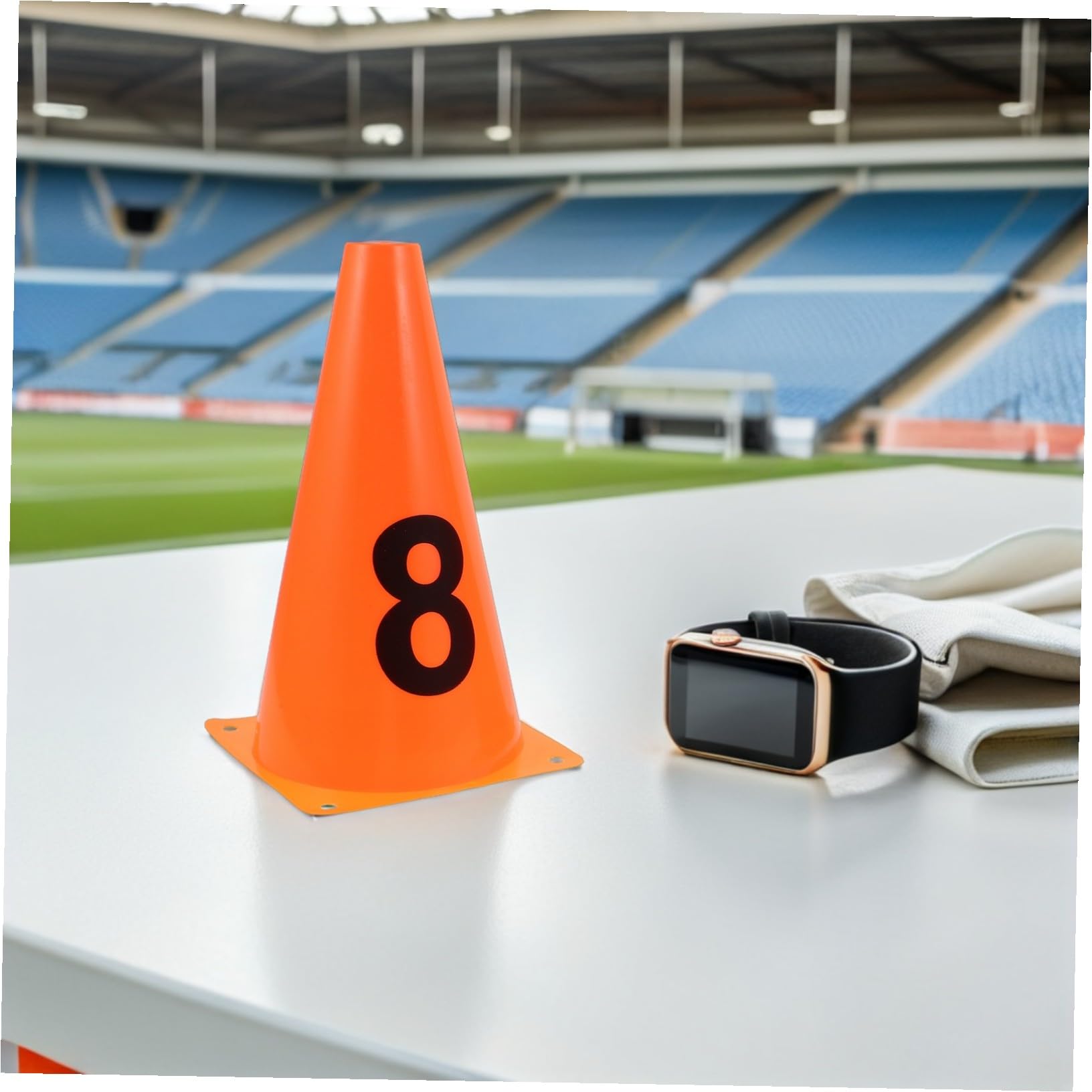 10 Piezas Marcadores de Entrenamiento de Fútbol Unidades Numeradas Conos Deportivos para Campos de Fútbol Interior y Exterior