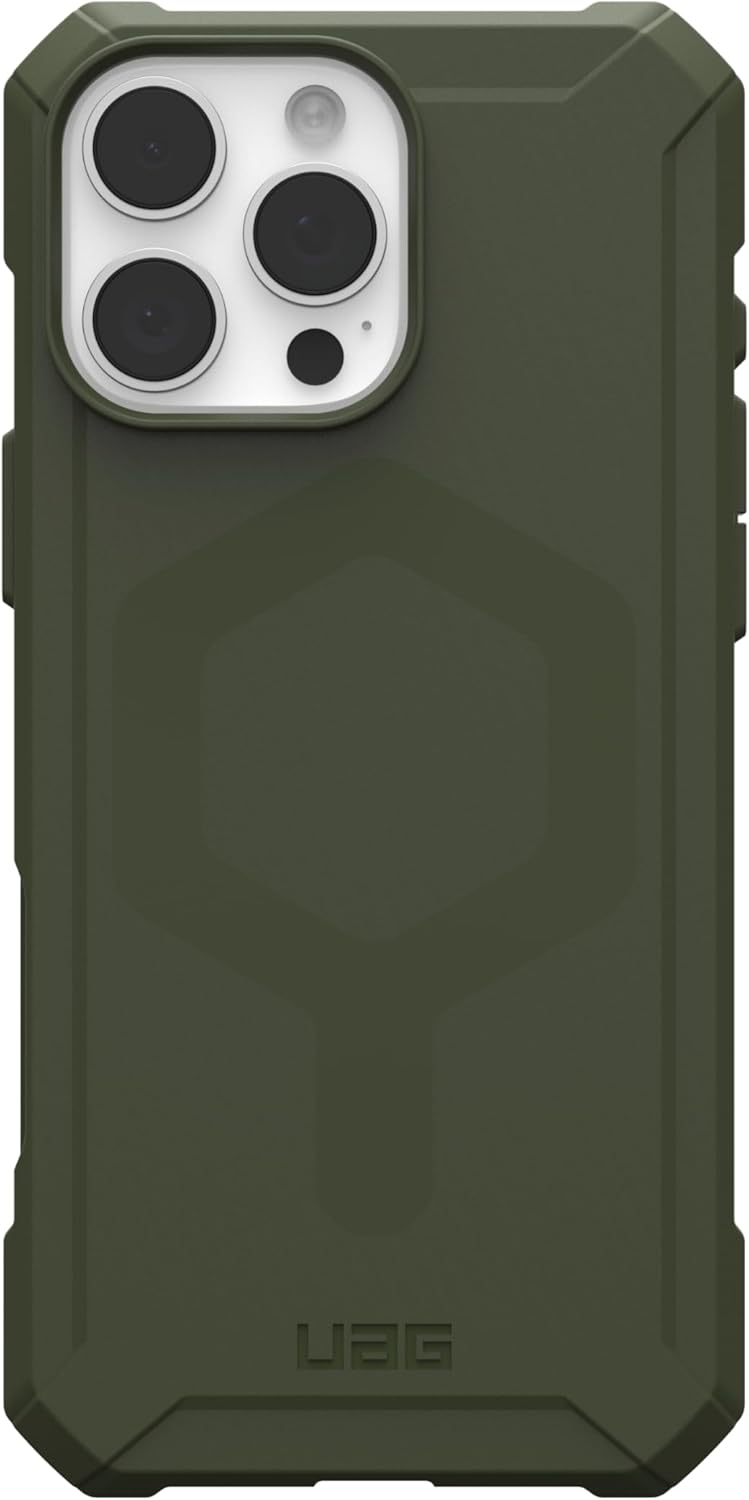 URBAN ARMOR GEAR UAG Designed for iPhone 16 Pro Max Case 6.9" Essential Armor - Compatible with MagSafe Charging Rugged Slim Sleek Shockproof Anti-Slip Military Grade Protective Cover, Olive Drab