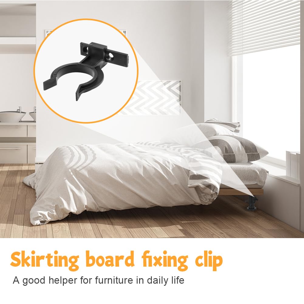 Flintronic 20Pcs Kitchen Kick Board Plinth Clips, Heavy Duty Kick-Board Clip with Narrow Attaching Bracket, Compact Kitchen-Plinth Leg Clips for Secure Kickboard Installation (Include 50 Screws) - Image 2