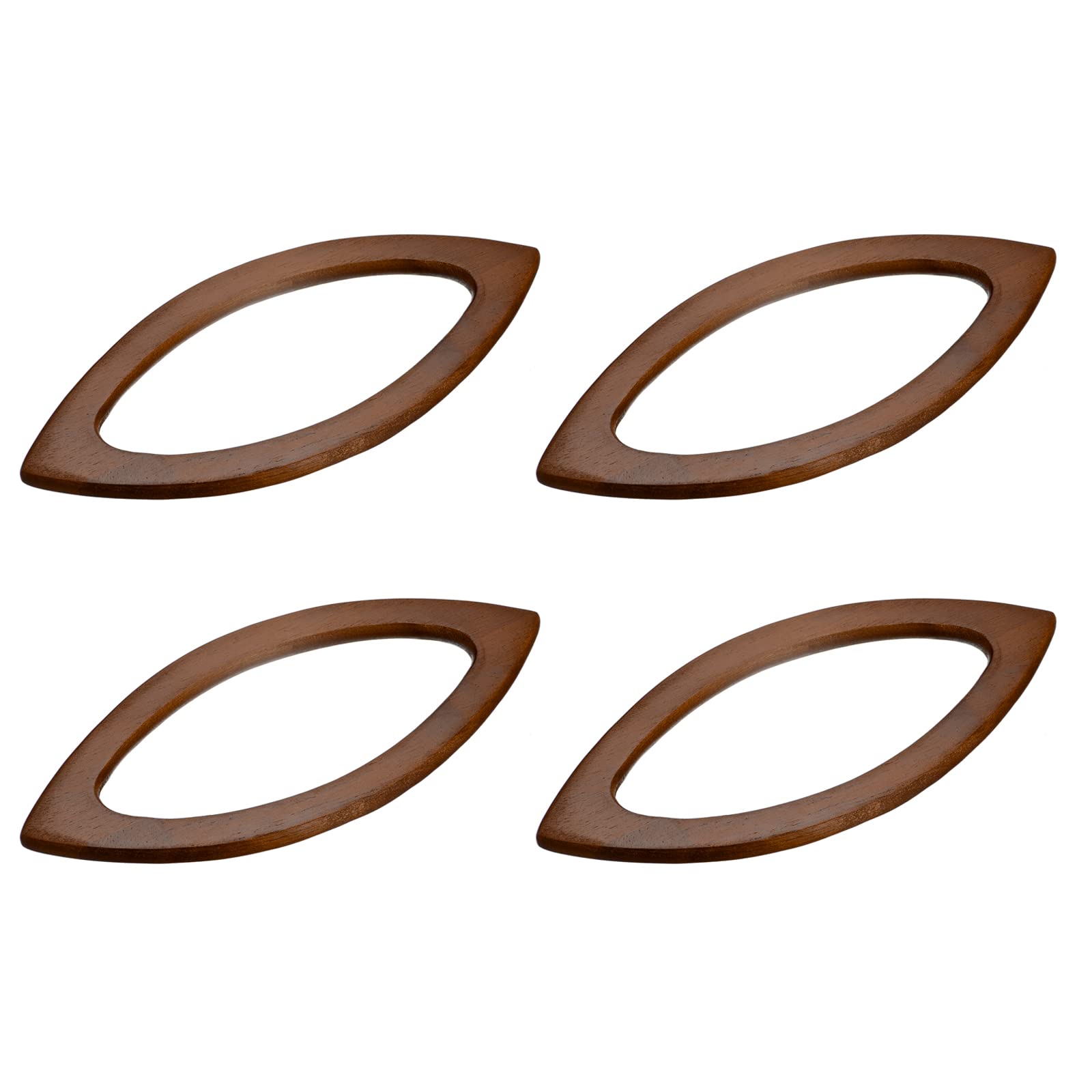 sourcing map Oval Shape Purse Handle, 4Pcs 7.87" Wooden Handbags Purse Handles Replacement for Handmade Bags Handbags Purse Making, Coffee