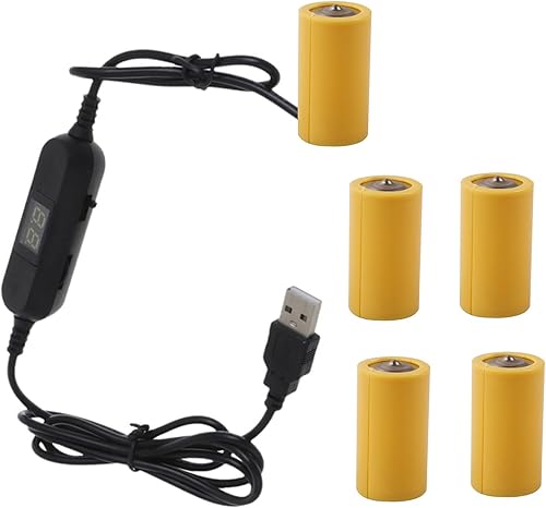 Axyghmz Cable de batería USB a LR14 de 1.5 V, 3 V, 4.5 V, 6 V, 7.5 V, cable convertidor, reemplazo, 1-5 unidades, baterías LR14, 47.2 in, Lr14, 1,5