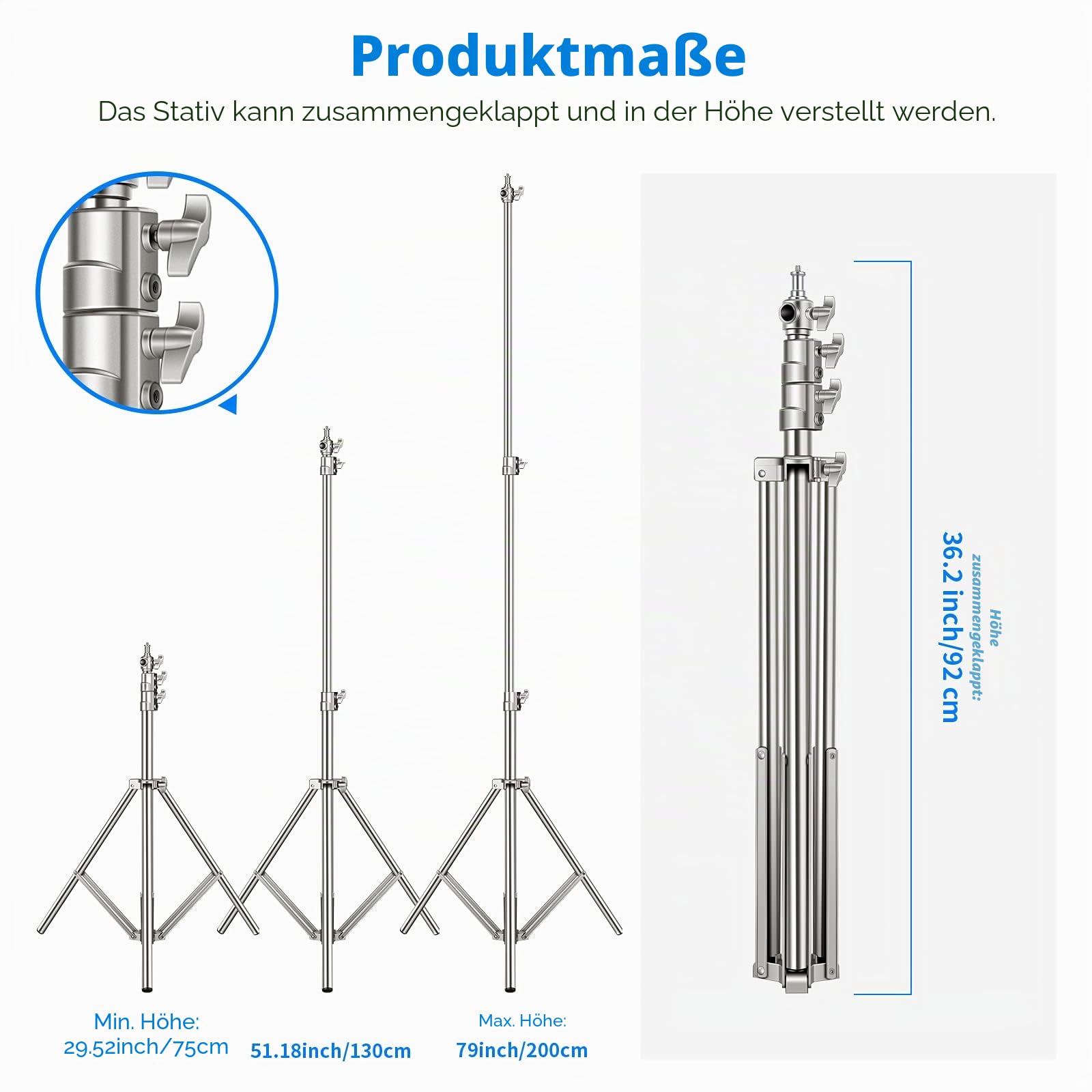 Neewer Edelstahl-Lichtstativ – Bild 3
