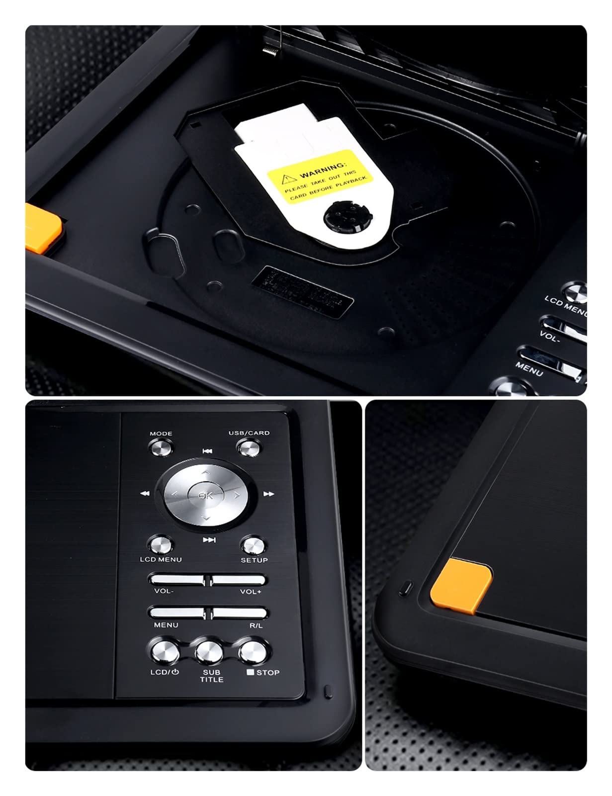 Mise à Niveau de 12,5 "Portable DVD Joueur avec 10,5" HD Écran pivotant, Batterie Rechargeable de 6 Heures for la Voiture/Les Enfants, Casse-Voiture