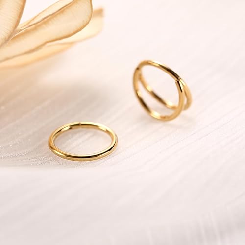 Miniatura 5 de PEAKLINK Juego de anillos de doble nariz con bisagras, anillo de segmento sin costuras, 20G, 18G, 16G, septum, joyería para el tabique, hélix,