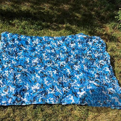 Tarnnetz Blau, 210D Camouflage Netz Militär, 1.5x6m Sichtschutz Tarnnetz für Camping Garten Sonnenschutznetz Terrassenschatten