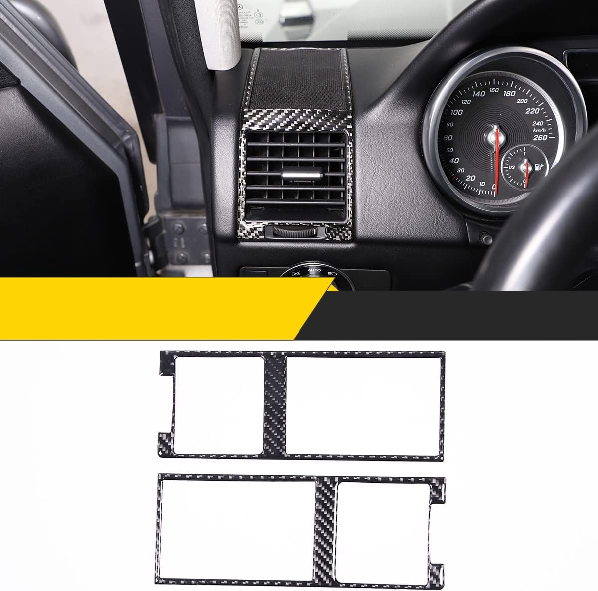 Fit for Mercedes-Benz G 2013 2014 2015 2016 2017 2018 Auto Real Soft Carbon Fiber Side Air Vent Stickers Car Interior Accessories