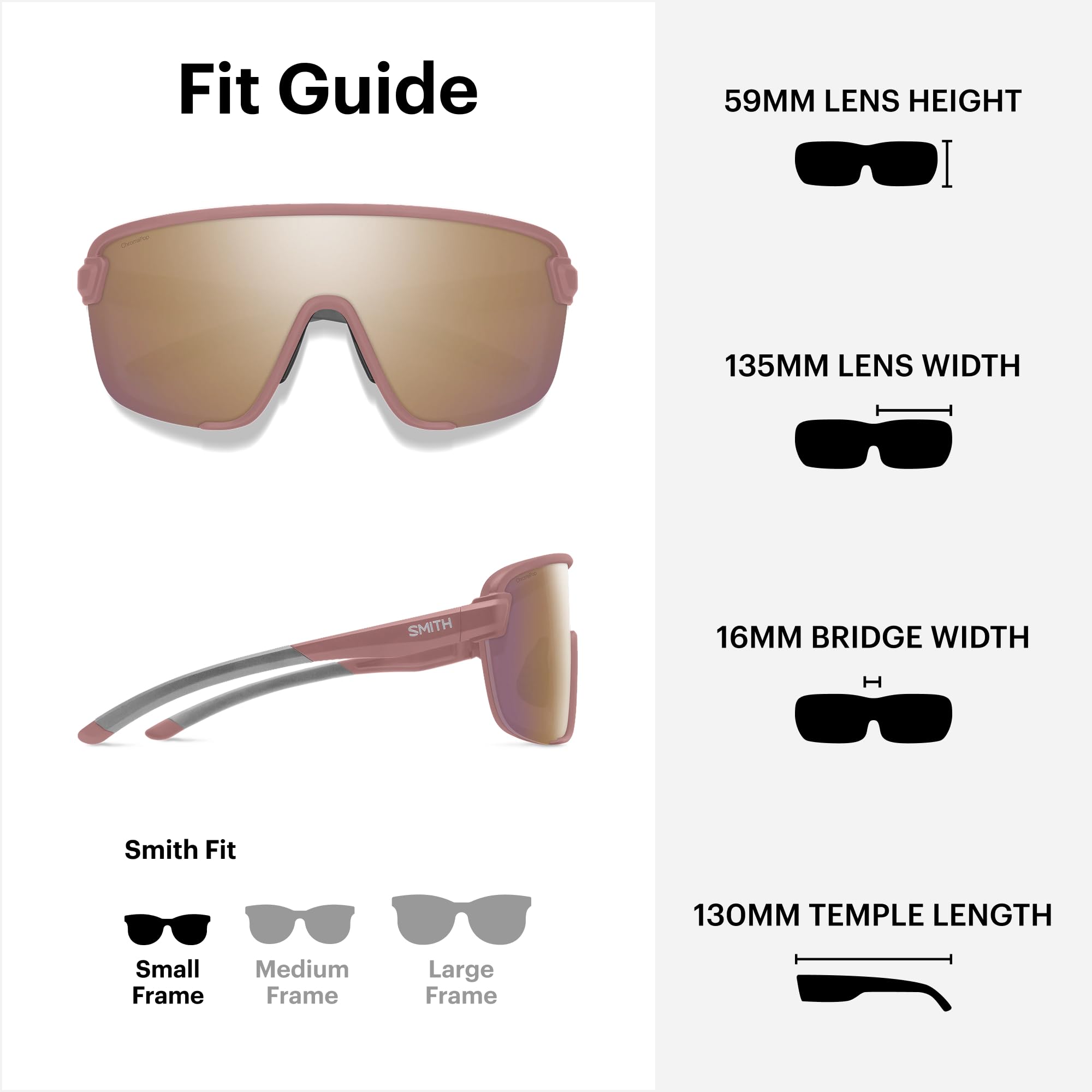 SMITH Bobcat Sonnenbrille - Shield Lens Performance Sport-Sonnenbrille für Skifahren, Radfahren, MTB & mehr - für Damen & Herren