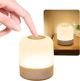 Luminária LED Touch Premium 3 Cores Recarregável USB Escurecimento Contínuo Luz Noturna Decorativa Proteção Olhos