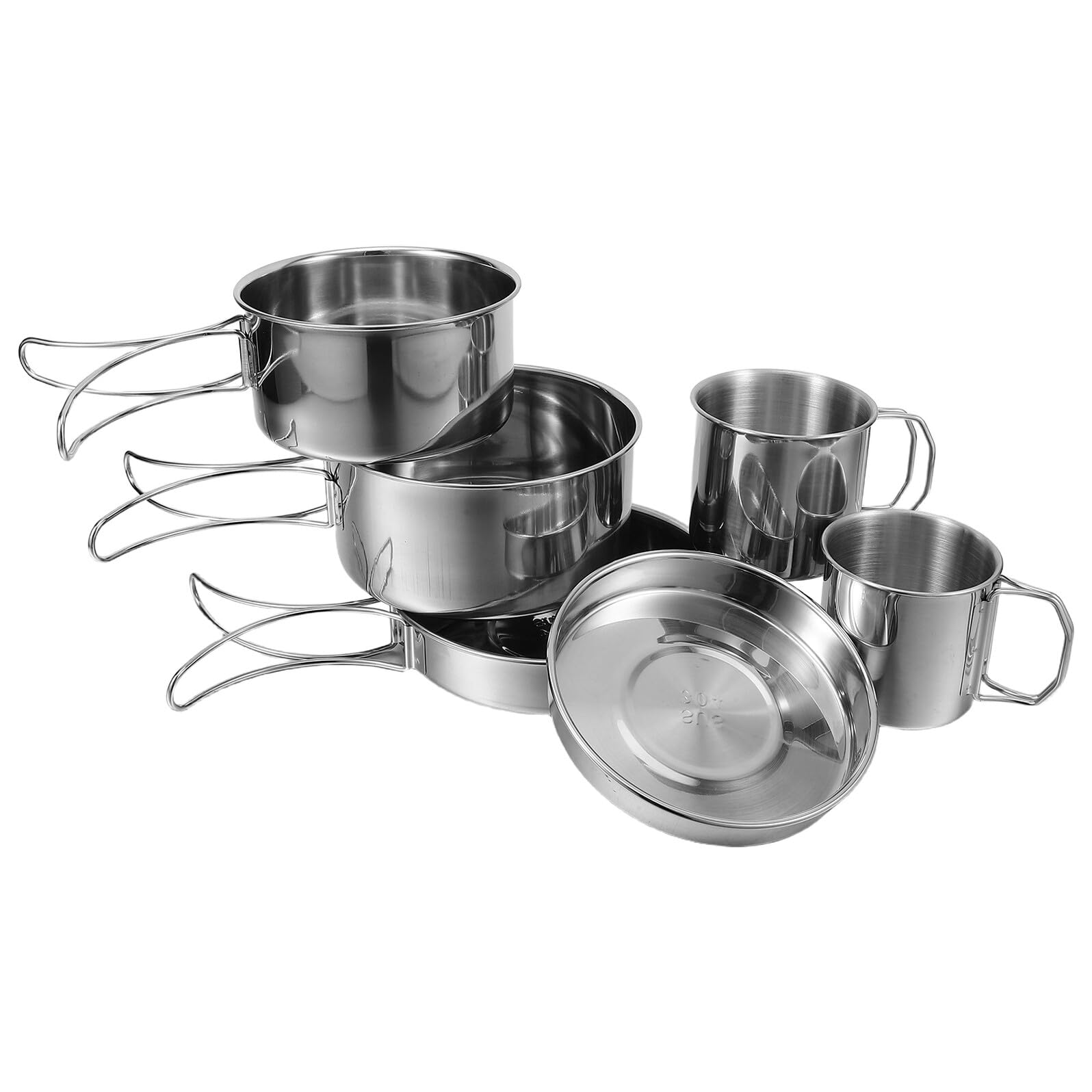LIFKOME Vaisselle de Camping Pliable Acier Inoxydable Couverts Légers pour Pique- Randonnée et Activités de Plein Air