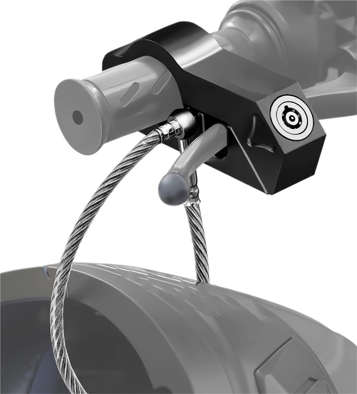Hdrtcbu Black Chain Lock Motorcycle Handlebar Lock Helmet Brake Anti-Theft Grip Combo Bicycle Security Equipment Adjustable Motorbike Lock(Black)