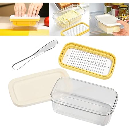 Amazon 年の新モデルカットできちゃうバターケース冷蔵庫でそのまま保存バター容器バターナイフ付バターカッティングケース バターケース オンライン通販