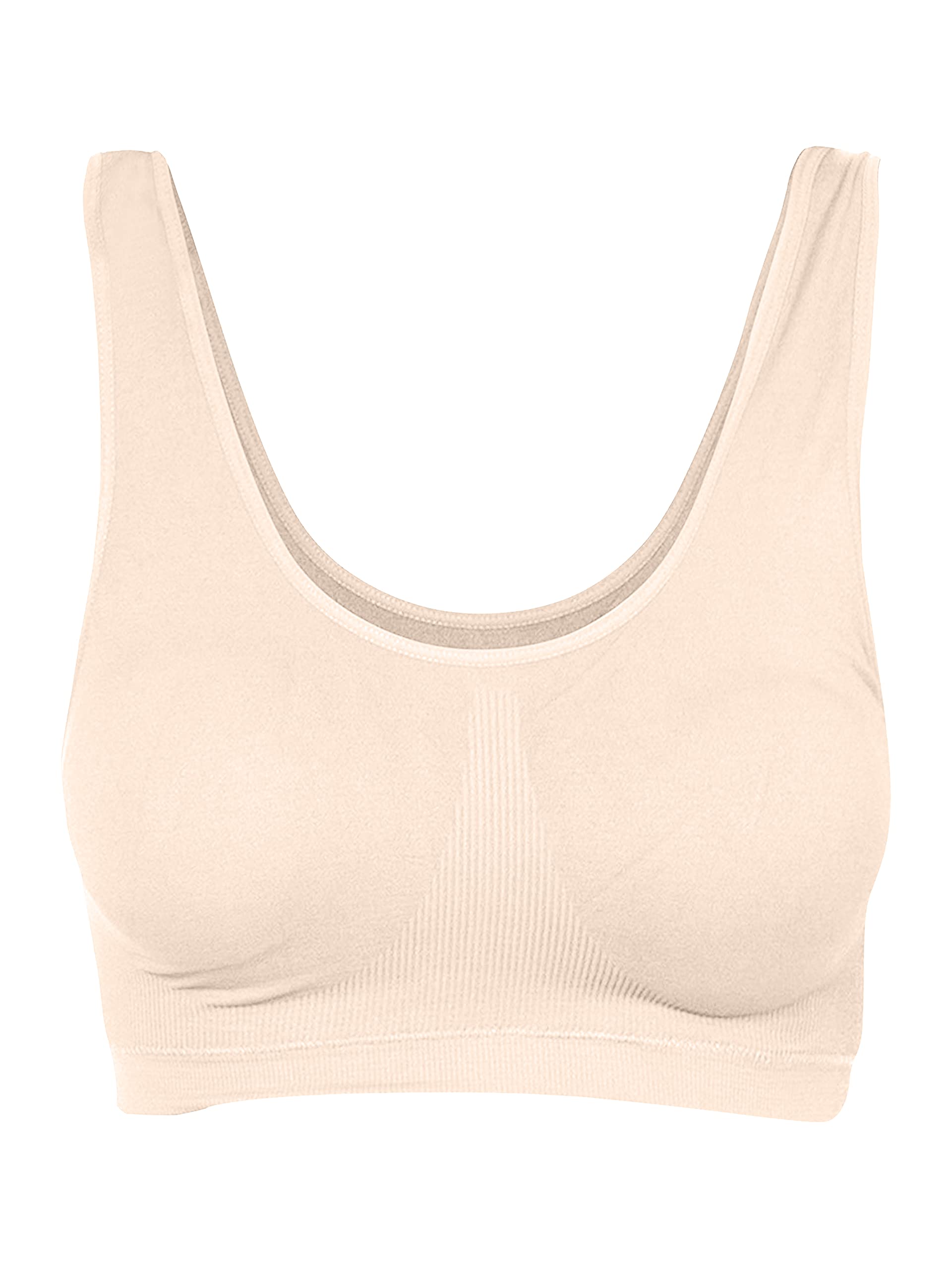 Love My FashionsWomen's Super Comfort Bra Nonpadded Pack of 1 & 3 Seamless Crop Top Bralette Everyday Wear Plus Size Sleep Yoga Stretch Sports Bras