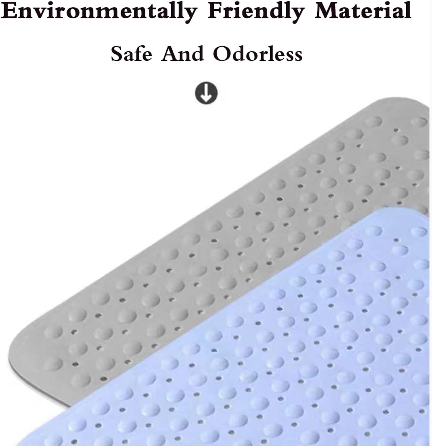 排水口付きクアドラント ヘチマ シャワーマット、排水穴付きコーナー シャワーマット、滑り止めクアドラント バスマット、お手入れ簡単、