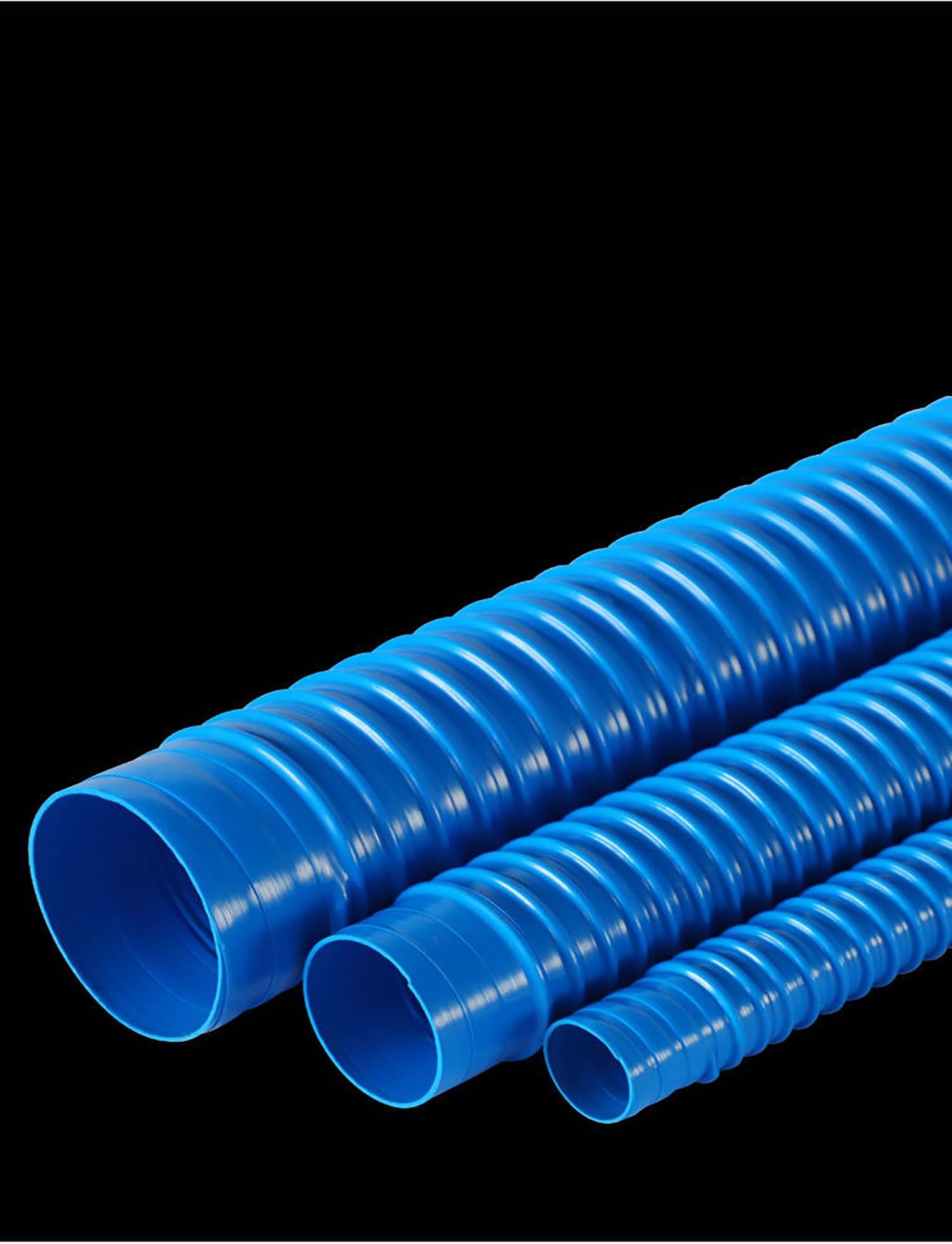 Manguera de succión polvo, caucho PVC | Manguera de recolección de polvo de PVC azul Ventilación CNC for carpintería 100 cm D 3,2-40 cm (D 5,5 cm)(D 21cm)
