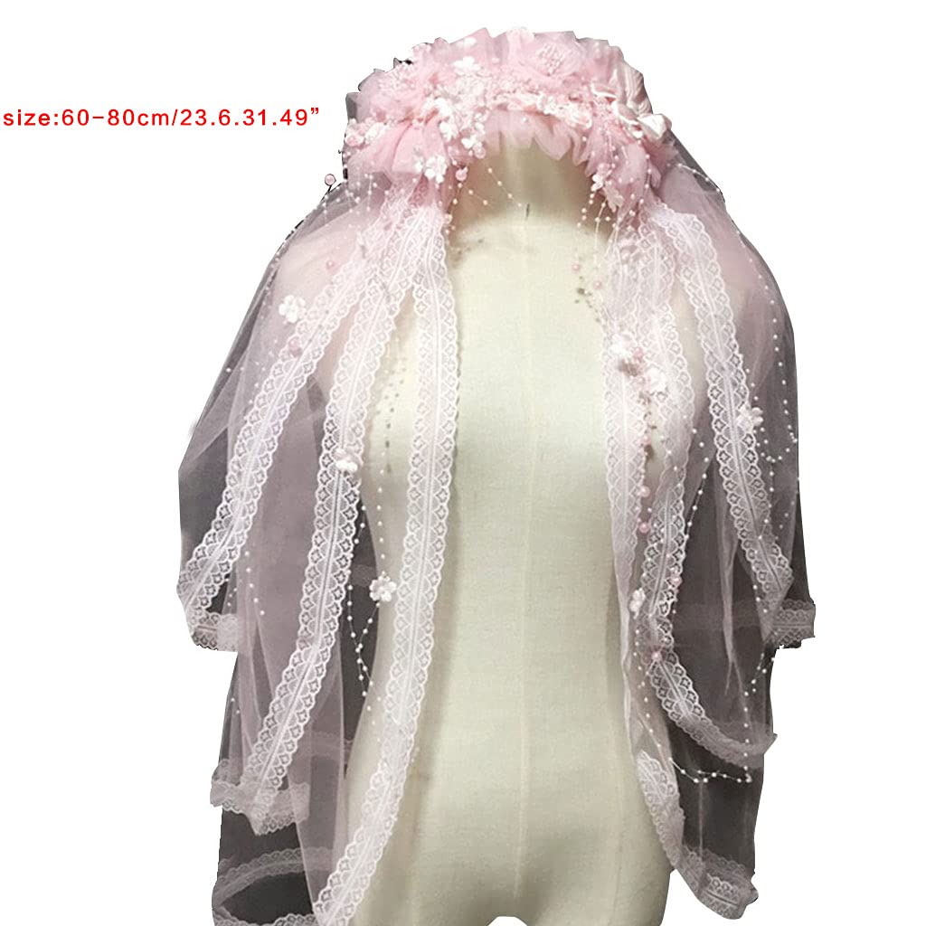 Bachelorette Party Schleier, Blumenkrone, Brautmädchen, Blumenkranz, Tüll Schleier mit Perlenquaste, verziert, Bachelorette Party, Stirnband, kurz für Bräute