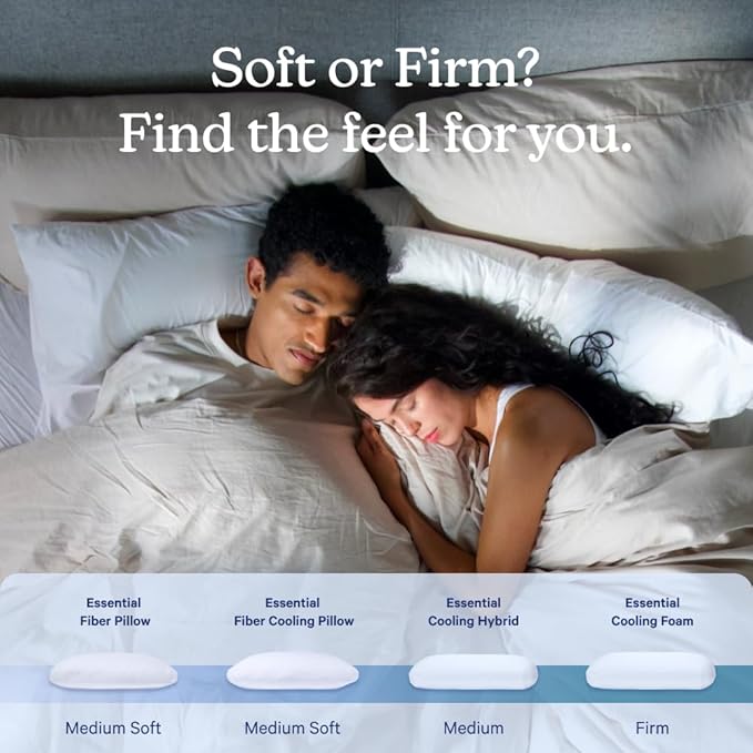 Casper Essential Pillow for Sleeping, King, White, Two Pack