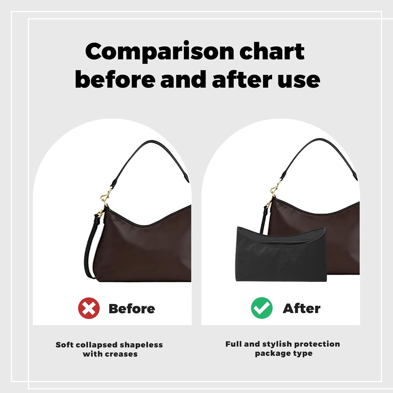 DGAZ Lightweight-Purse Organizer Insert for Coach Laurel Bag,silk and DupontPaper handbag inner for Luxury Bags(Medium,Black)