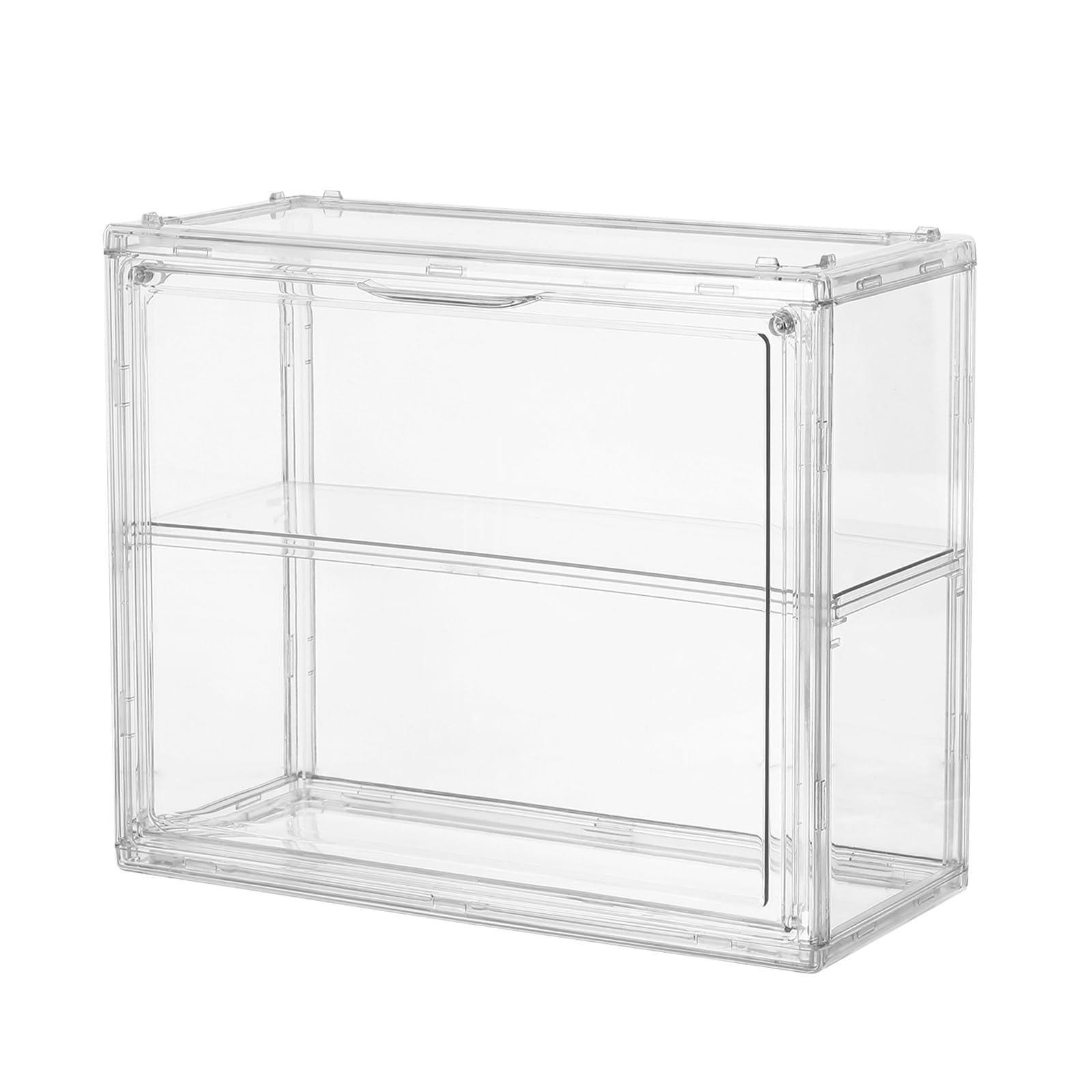 Vitrina Acrílica Doble para Maquetas de Coches y Aviones Caja Transparente Montada Pared Exhibidor Apilable para Colección de Modelos con Protección Antipolvo y Fácil Limpieza