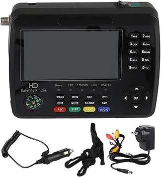 Satellite Finder Satellite Signal Meter Digital Satellite Finder 4.3 Inch LCD H.264 H.265 4000mAh Battery HDMI AV USB DiSEqC 1.2 for DVB Satellite TV