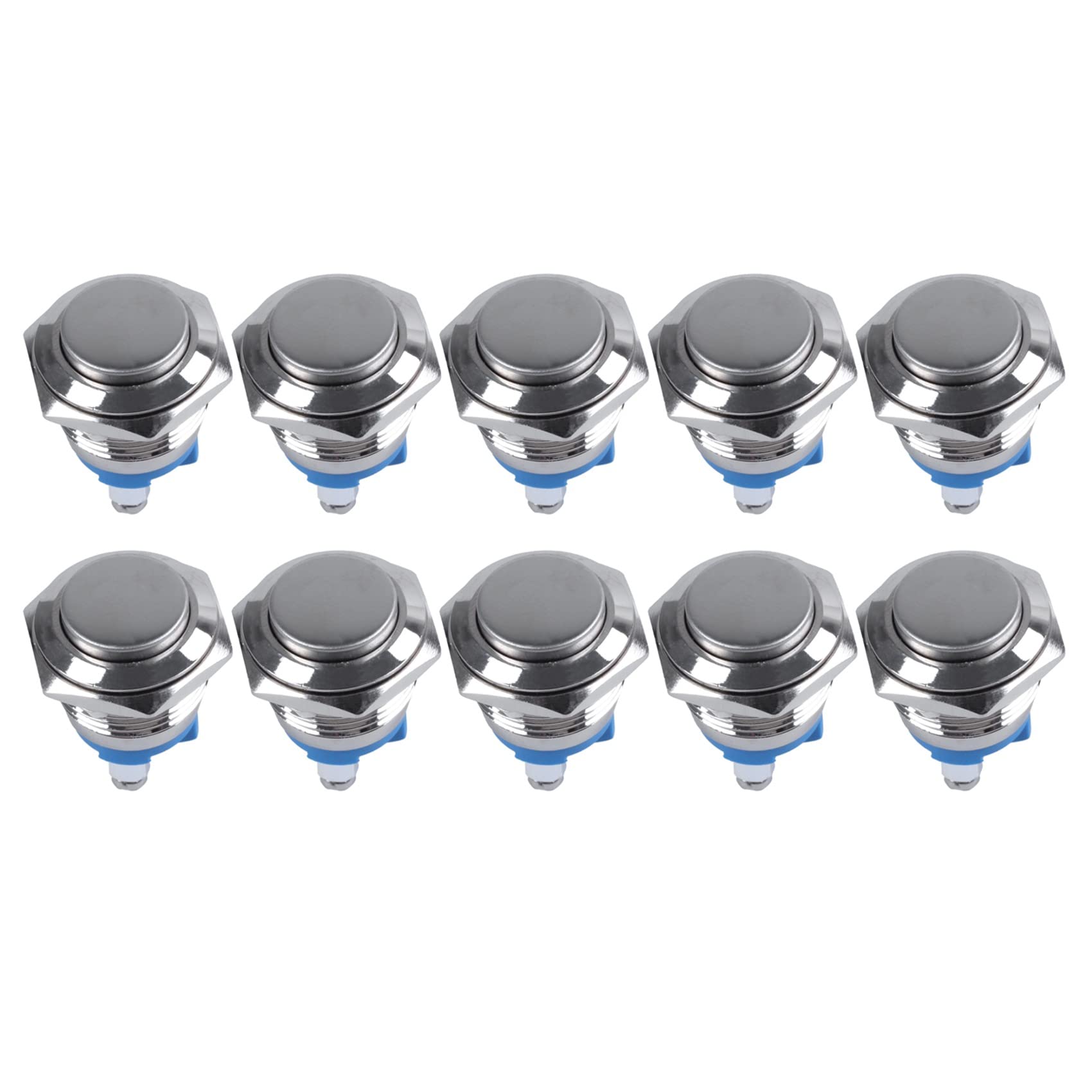 Jnchdghwa 10X High Round High Round Momentary Metal Push Button Switch 16mm