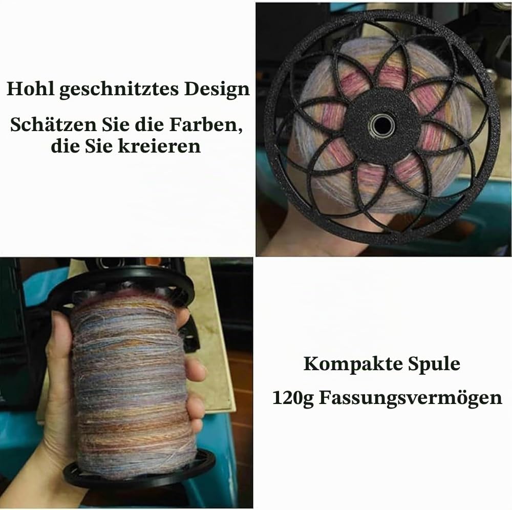 Elektrisches Spinnrad, automatische Garnwickelmaschine, Strickwolle, Garnwickler, Geschwindigkeitskontrolle, vorwärts und rückwärts, für Garnweben (Farbe: Grün)
