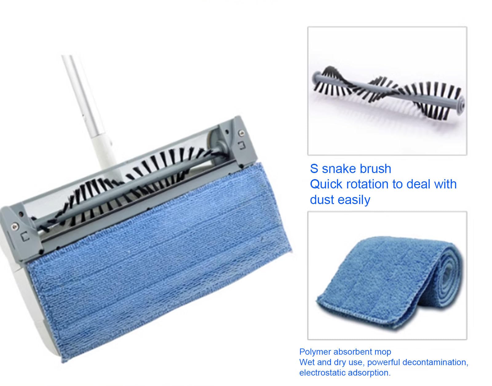 VIDECOR Balayeuse à Tapis – Nettoyeur de Sol Manuel, Rouleau pour Nettoyer Les Tapis et Les Sols Durs, Dissolvant de Fourrure d'animaux, Utilisation Facile, Peigne à Brosse