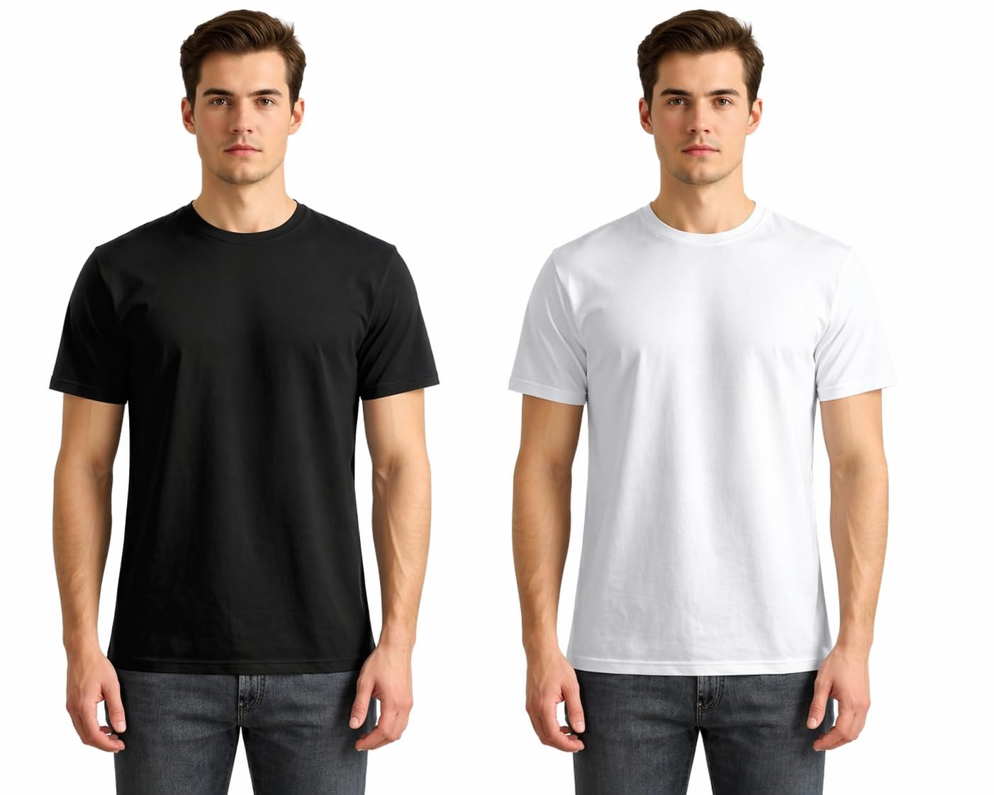 Stylar Cotton Plain Round Neck T-Shirt for Men, Black and White, Combo Pack of 2 - Review, Price and Buying Guide
