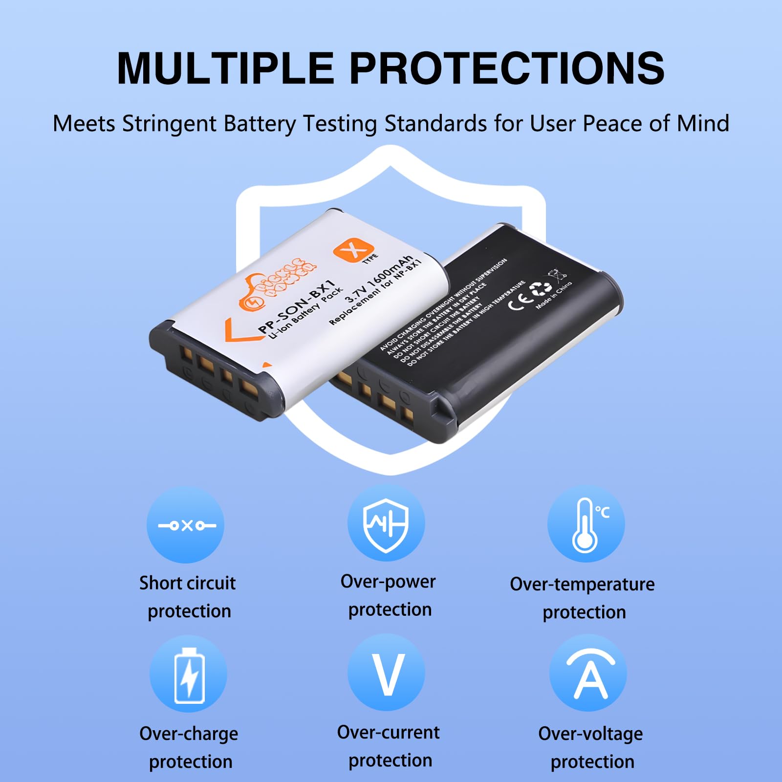 Pickle Power 2 unidades de batería NP-BX1 y cargador de 2 canales. Compatible con Sony NP-BX1, ZV-1, ZV-1 II, Cyber-Shot DSC-RX100, DSC-RX100 VII/VI/V/IV/III/II/VA (M7-M2), HDR-CX405, FDR-X3000, HX300