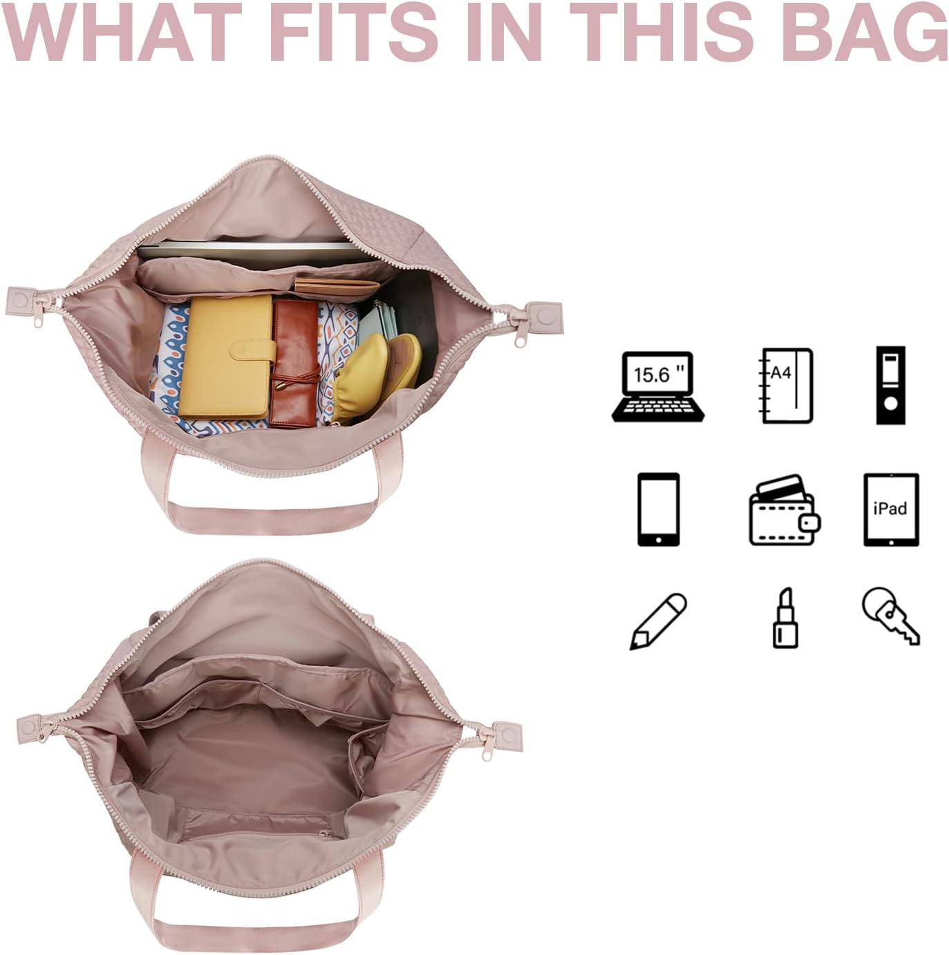  | Travel Duffle bag, BAGSMART Travel Sport Duffle Bag Carry On Bag Large Overnight Bag for Women, Pink | Travel Duffels