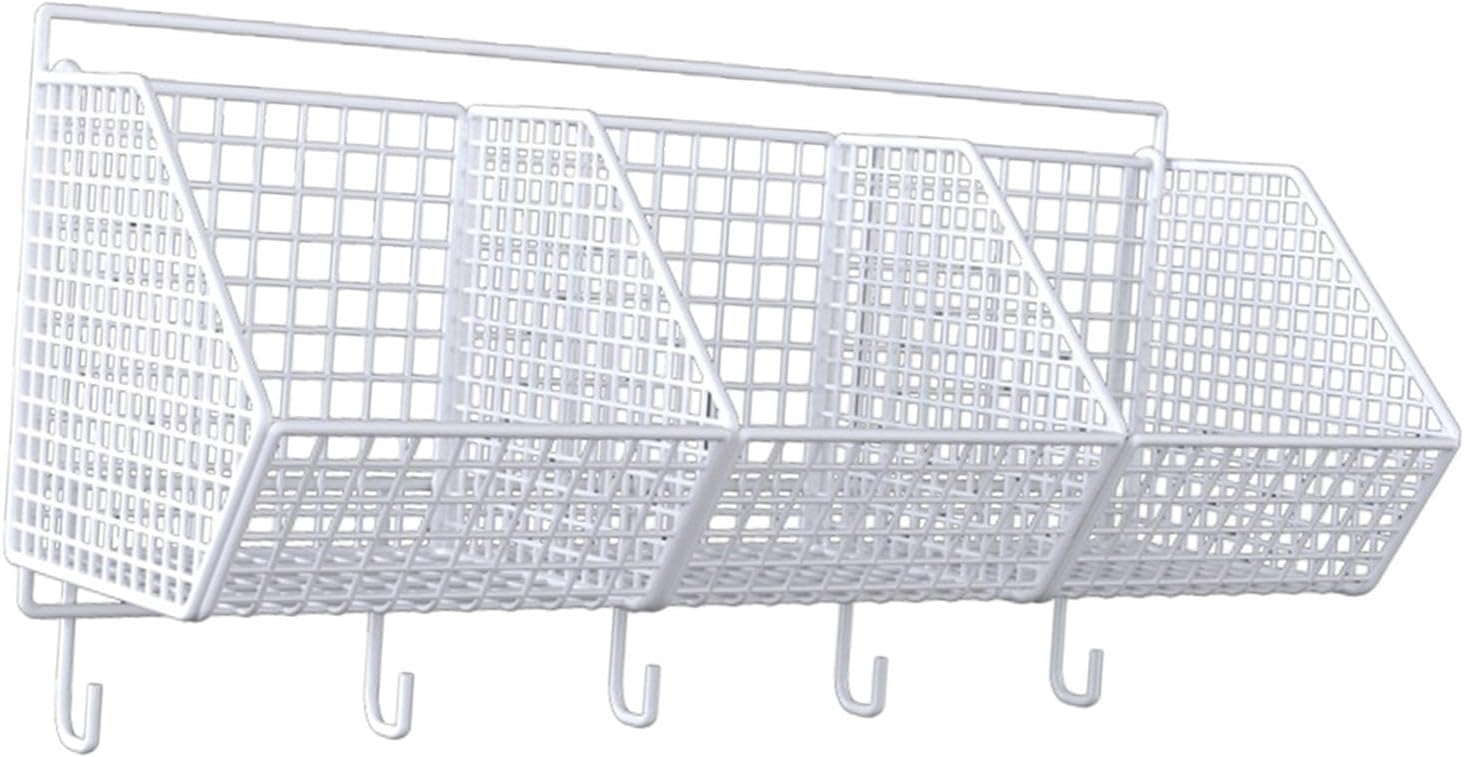 CALANDIS® Wall Mounted Garlic Ginger Storage Basket for Household Restaurant Farmhouse White 3 Grids | 1 Piece Wall Mounted Storage Rack