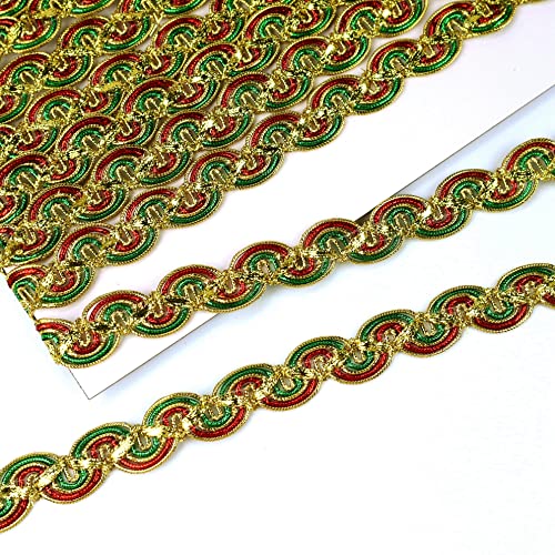 Znzakka Gold Lace Trim 6 Yards Gimp Braid Scroll Braid Trim Christmas Ribbon Metallic Trim For Sewing, Gift Packaging #TOP3