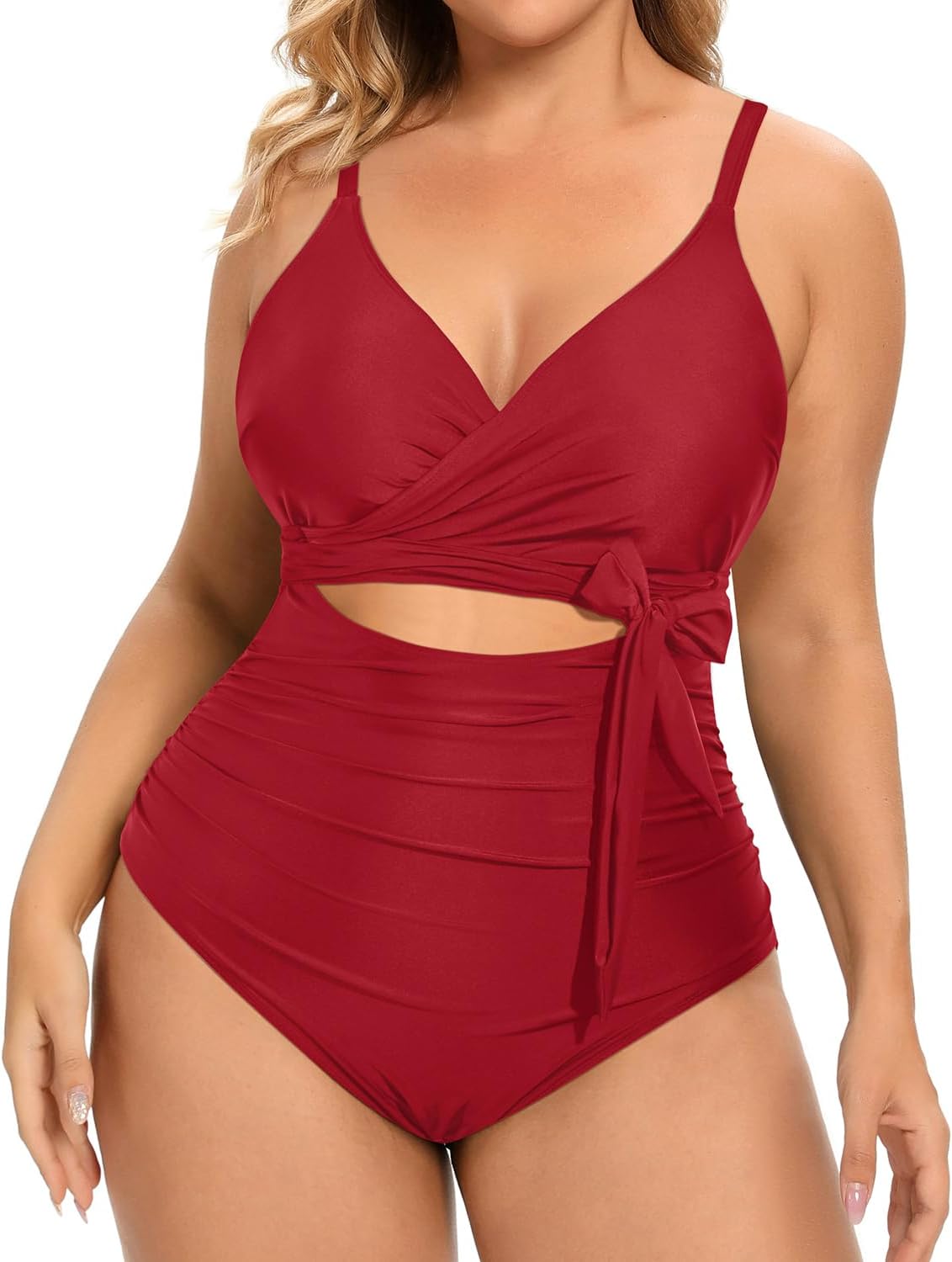 Daci Plus Size One Piece Swimsuit - Cutout Bathing Suit for Women Tummy Control Swimwear