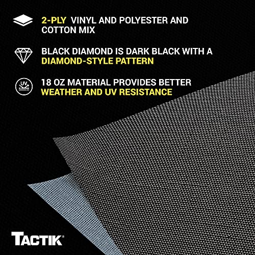 Image of TACTIK Fabric Only Replacement Soft Top - Fits Jeep Wrangler TJ 1997-2006 - Custom-Fit Fabric Roof with Removable Side and Back Window Jeep TJ Soft Top Jeep TJ Top Cover (With Door Skin Black Diamond)