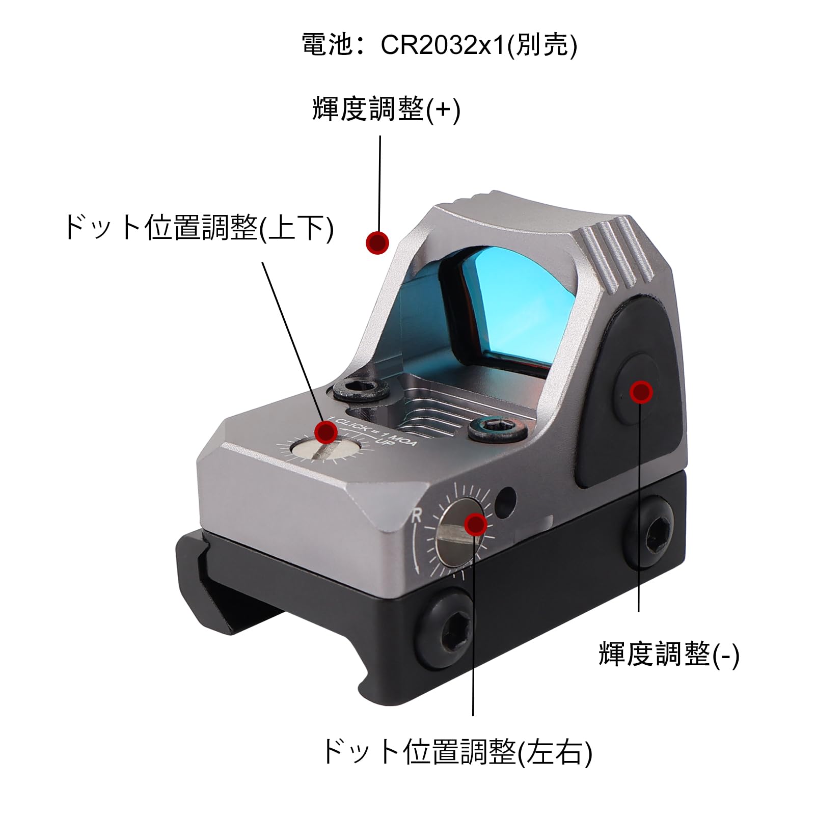 Amazon.co.jp: ZZ 1x24 Mini ドットサイト RMRタイプダットサイト