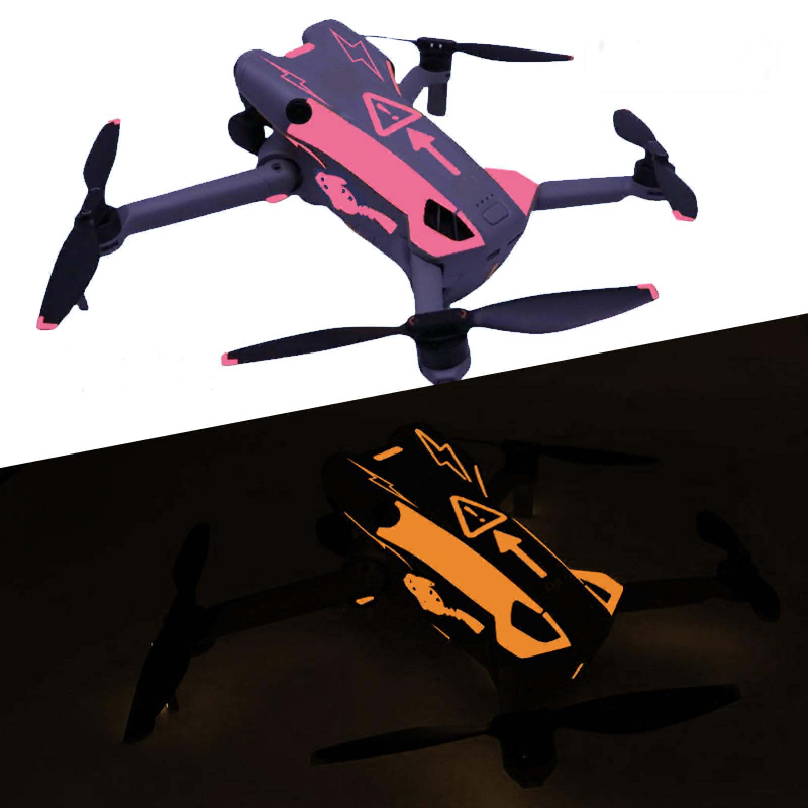 Glowing Decorative Sticker Kit for DJI Mini 5 Pro,Waterproof Skin Sticker for DJI mini 5pro Drone and Controlle, Protective Film for DJI Mini 5 Pro (Glowing Pink)