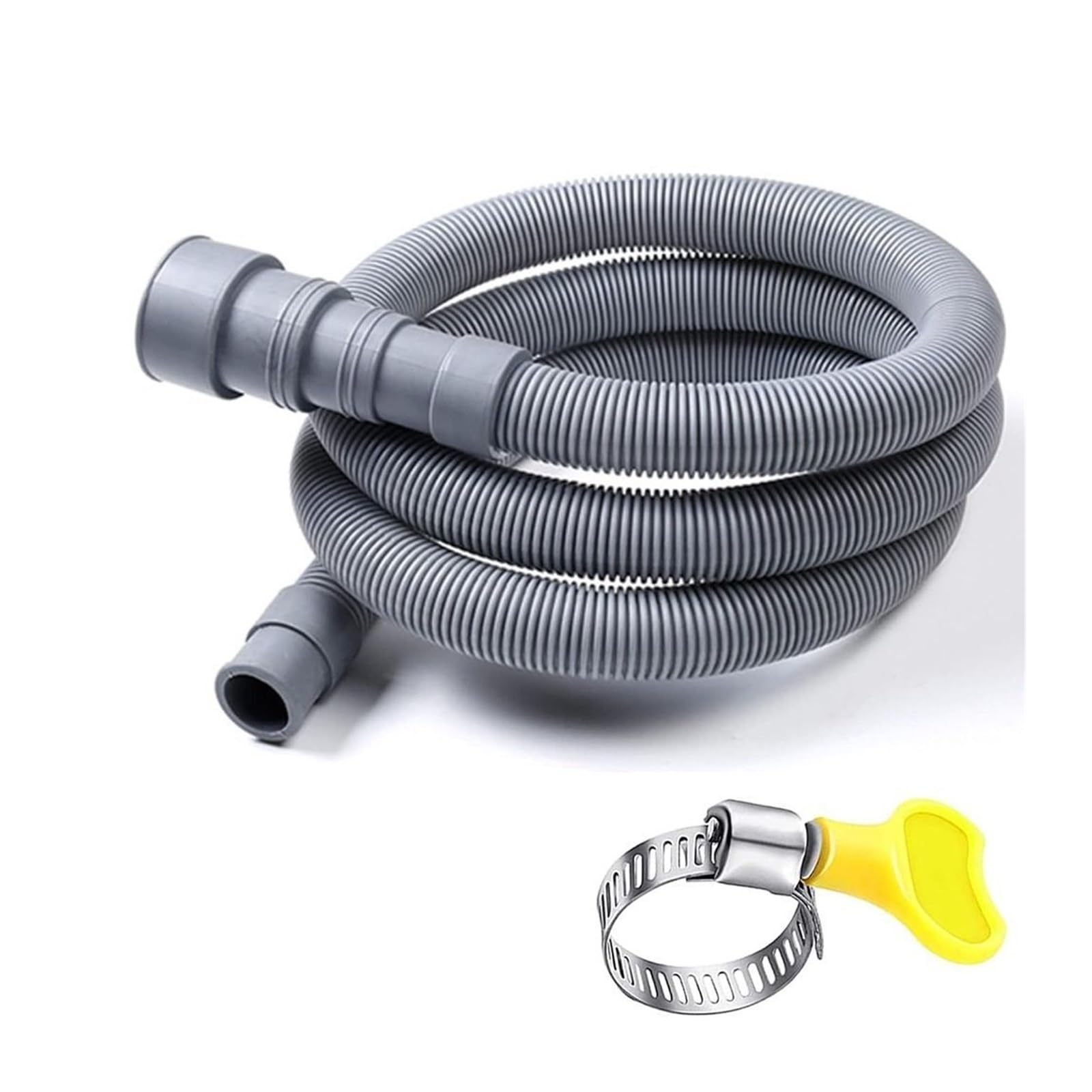 1/1.5/2/3/4m EVA Washing Machine Dishwasher Drain Waste Hose Extension Pipe With Pipe Clamp Set Wash Machine Discharge Tube(2m)