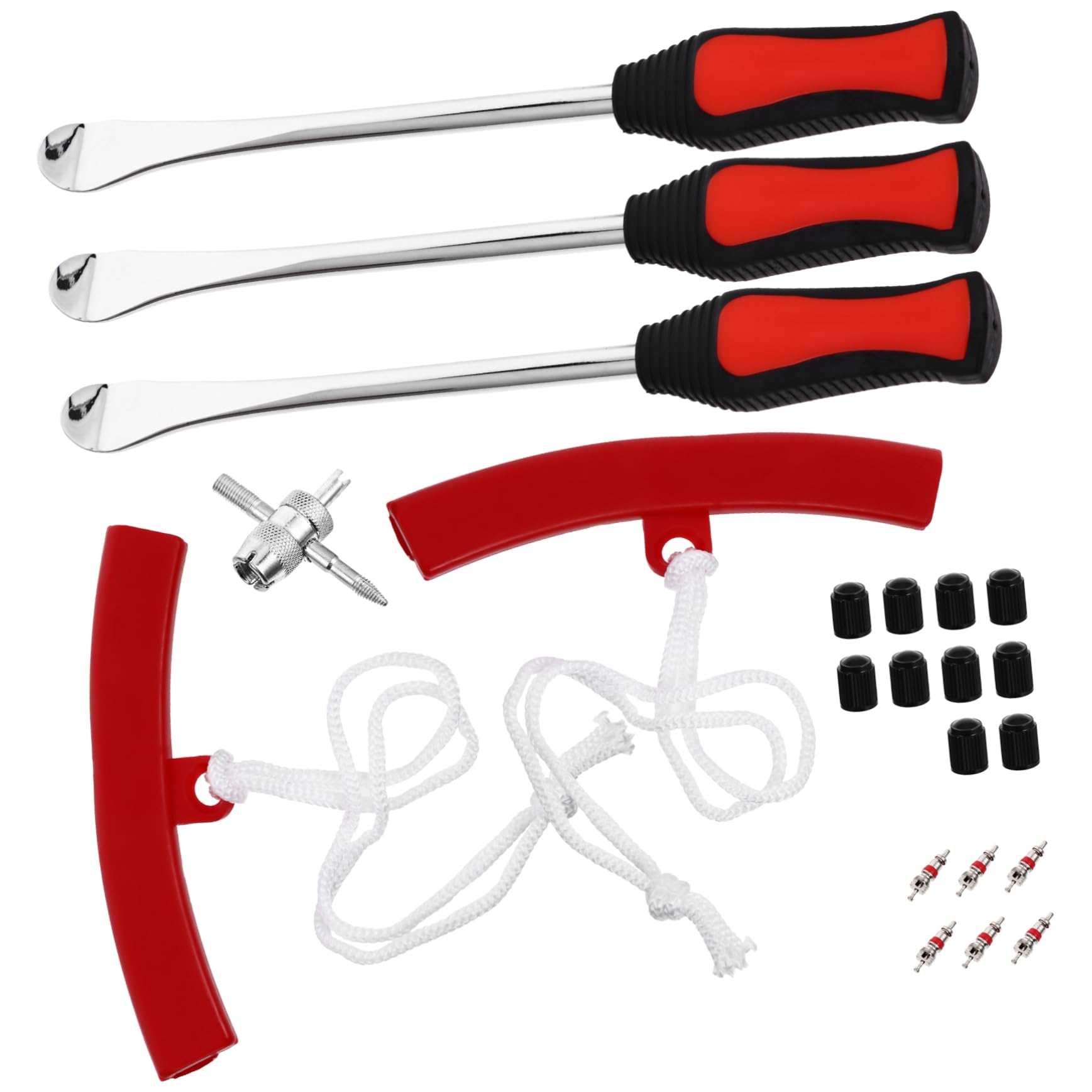 Alipis 1 Set Tire Lever Tool Set Rim Protector Tire Repair Lever Tire Spoon Tire Repair Tool Change Tire Lever Tire Pry Bar No. 45 Chrome Vanadium Steel Red