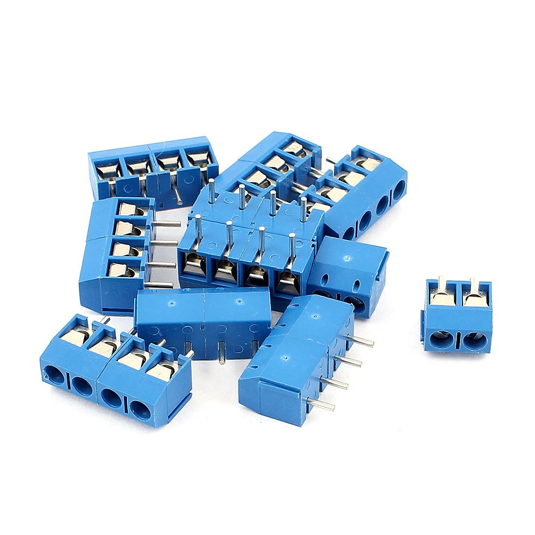 Aexit AC 300V Terminals 10A 4 Pins PCB Terminal Block Connector 5.0mm Pitch Screw Terminals 10pcs Blue