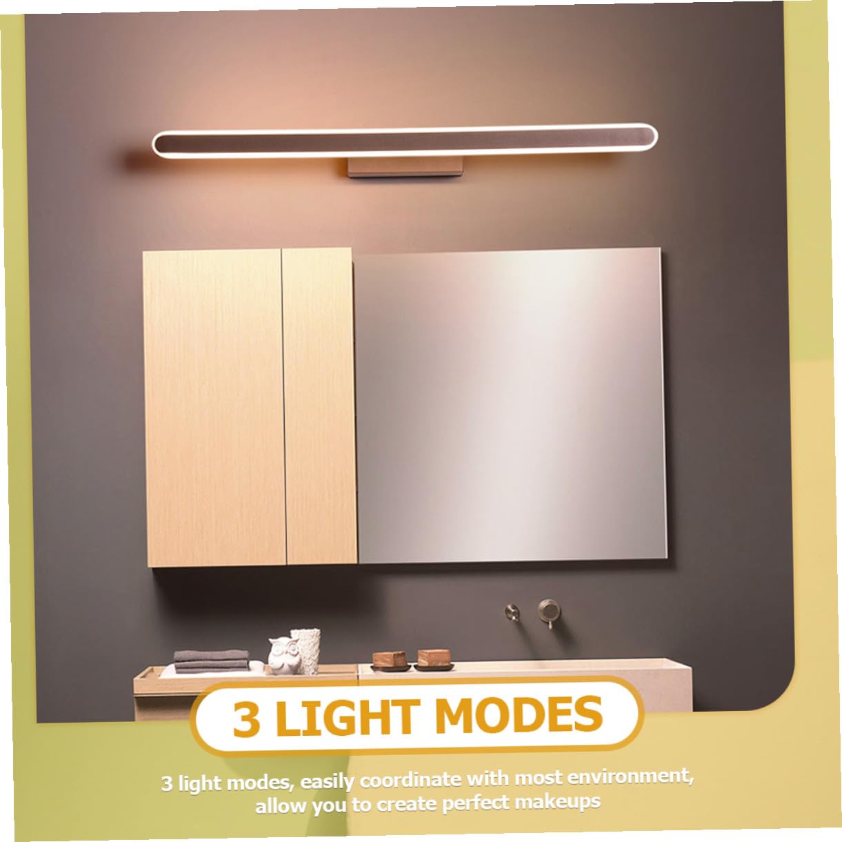 Lampada LED da Bagno in Alluminio Luce Uniforme Dimmerabile per Specchio, per Camera da Letto e Bagno, Design Moderno e Funzionale