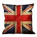 HGOD DESIGNS UK Flag Pillow Covers,Decorative Throw Pillow Vintage United Kingdom Flag Pillow cases Cotton Linen Outdoor Indoor Square Cushion Covers For Home Sofa couch 18x18 inch