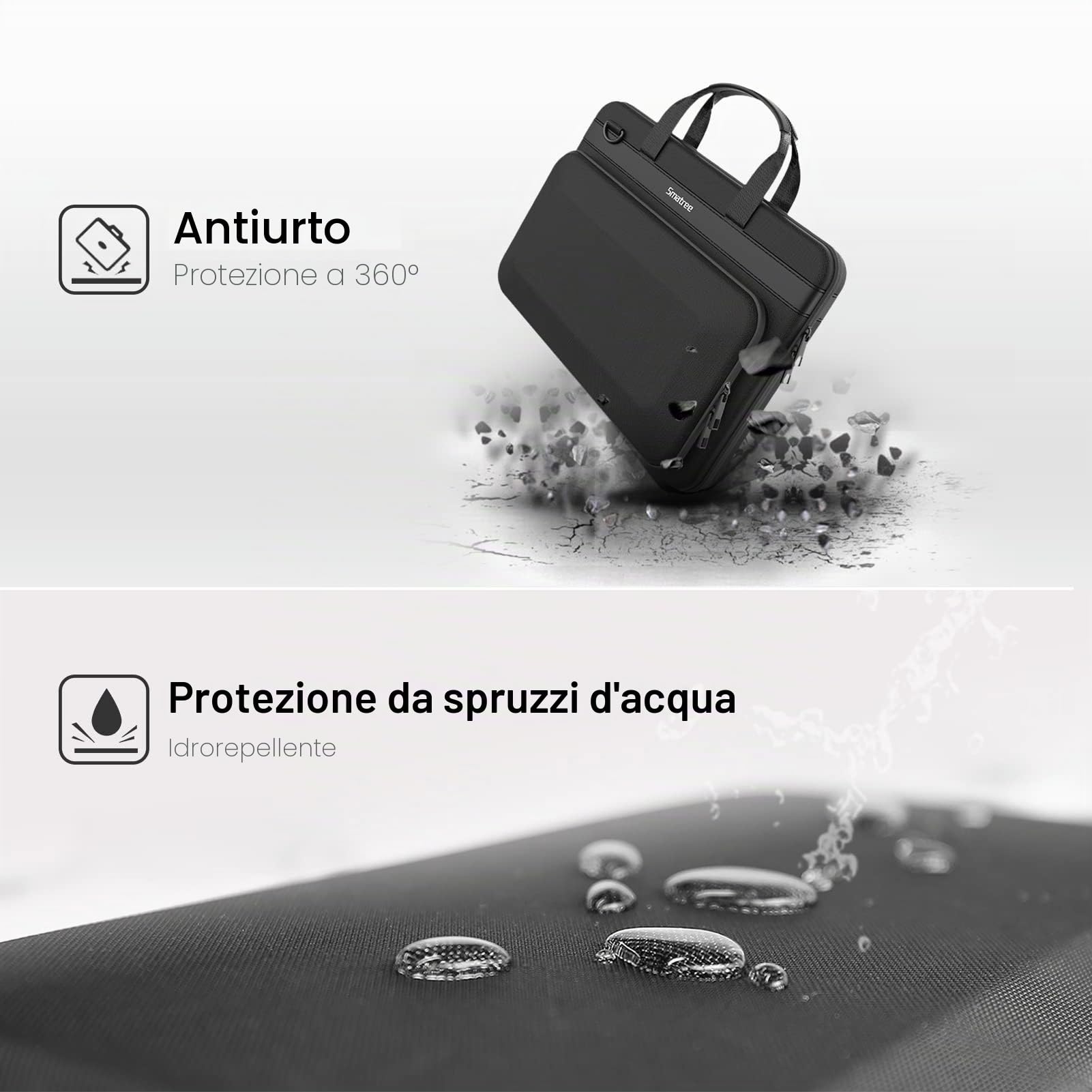 Smatree 17-18 pollici Borsa rigida per laptop per notebook ASUS ROG Strix/DELL Alienware m18 Gaming da 18 pollici, MSI GF76/Alienware X17 R2/Acer Nitro 5 da 17,3 pollici, Borsa a Tracolla