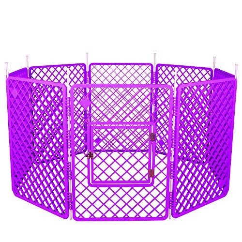 Iris Ohyama, parque perro / jaula al aire libre / recinto / perrera 8 vallas - Pet Circle - H-908, plástico, púrpura, 11,4 kg, 60 x 60 x 86 cm